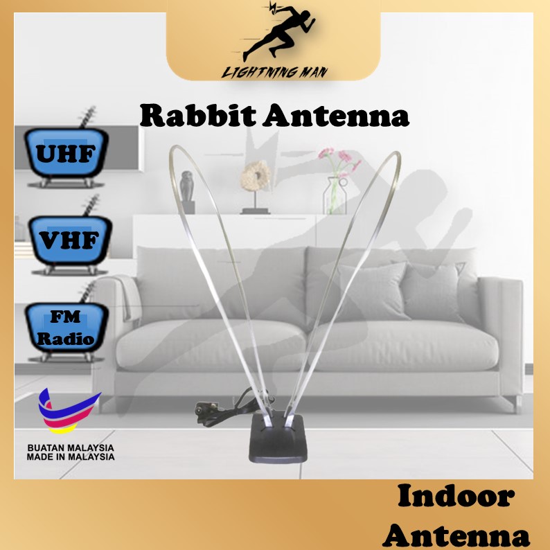 EVERbright Indoor TV Rabbit Antenna MYTV VHF + UHF + FM radio all type ...