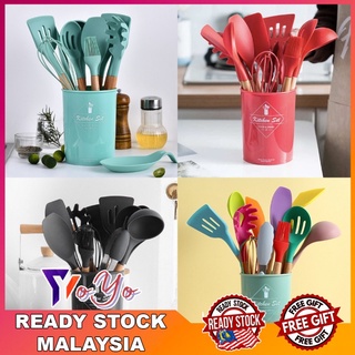 Area Silicone Cooking Utensils Set - PINK 12PCS