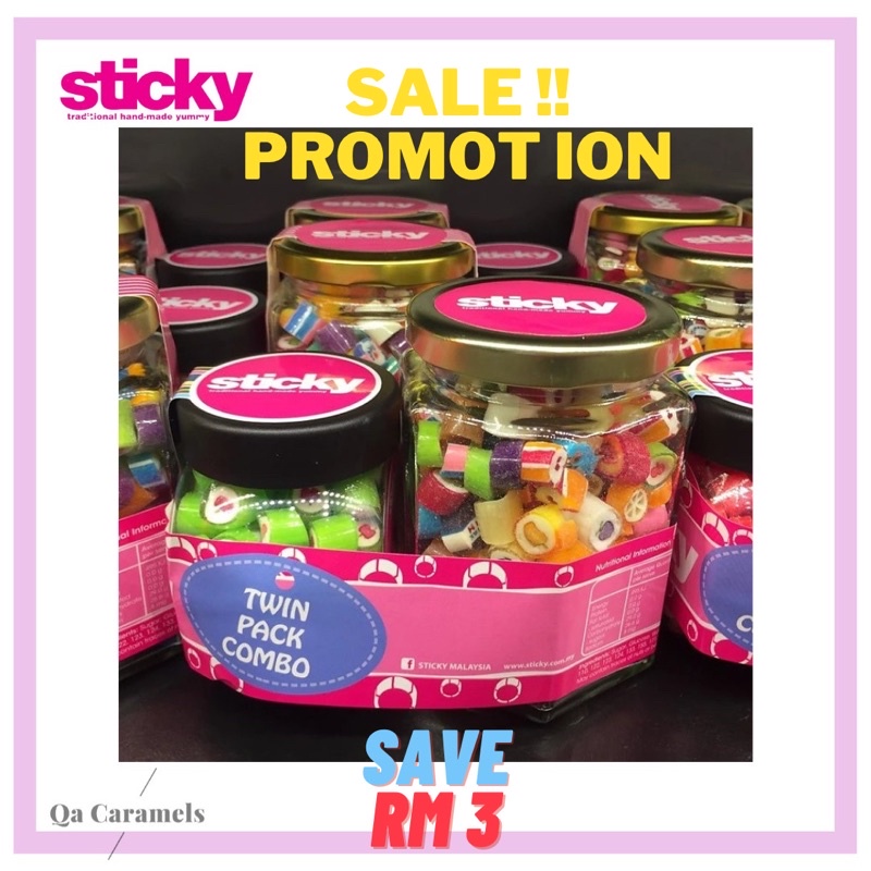 Promotion Sticky Candy Twinpack Combo Murah Gula Gula Sweet Fruits Flavours Handmade T Set 4312