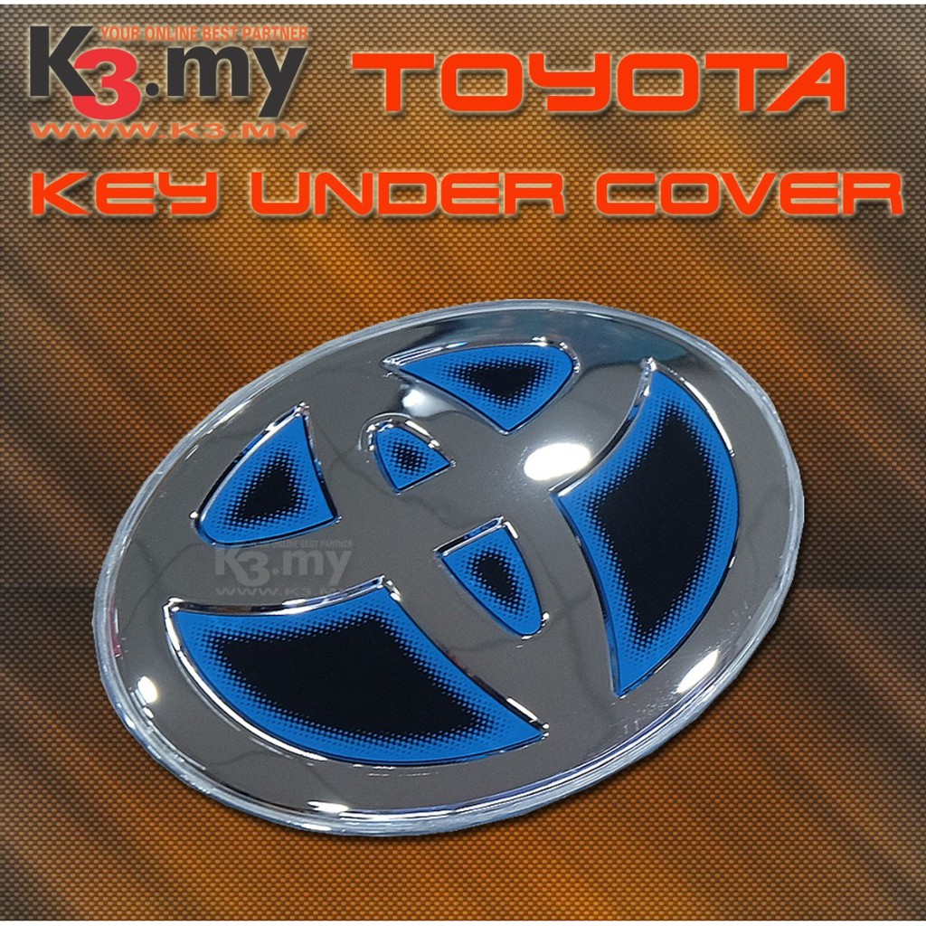 Toyota Steering Wheel Emblem Badge Key Under Cover (Blue Black