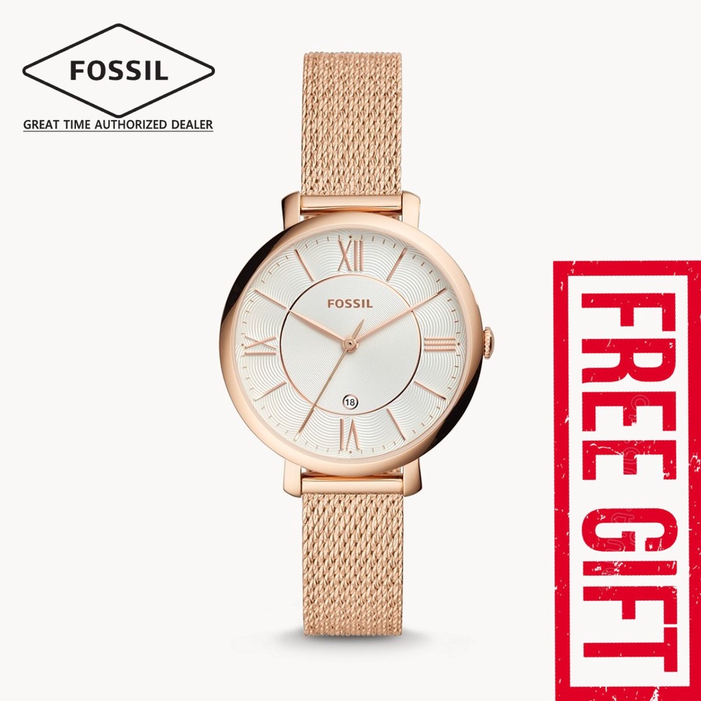 Fossil Watch ES4352 Jacqueline Rose Gold-Tone Stainless Steel Ladies ...