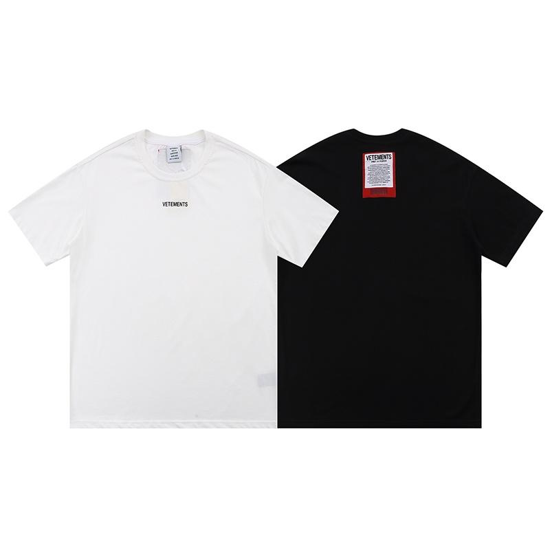 VETEMENTS Print tshirt Cotton T shirt White Black Men Women Letter LOGO ...