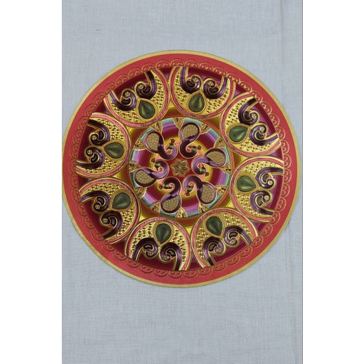 Rangoli Sticker Kolam Sticker Gold Kolam 3D 10 inch | Shopee Malaysia