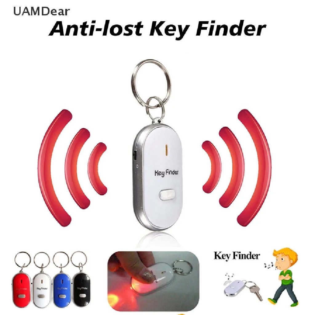 Smart Key Finder Antilost Whistle Sensors Keychain Tracker LED With
