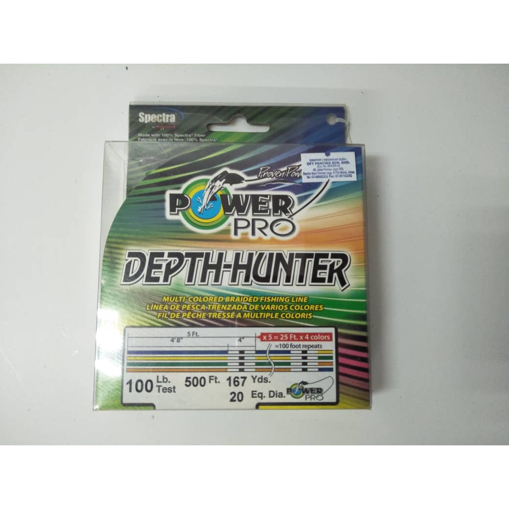 PowerPro Depth-Hunter Offshore Fishing Braid, 5 Color, 65 lb, 1500 yd