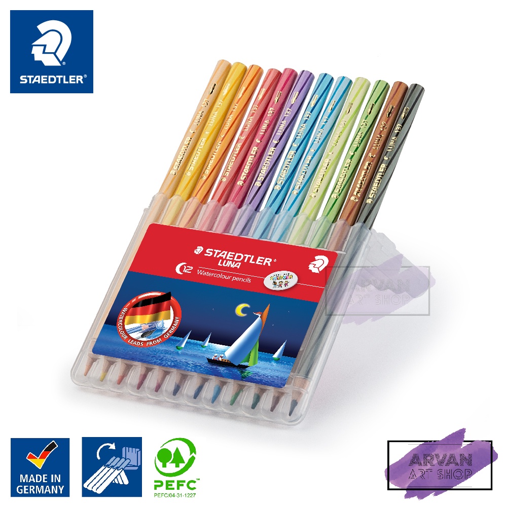 Staedtler Luna Watercolour Pencils Set Of 12 Staedtler Box Shopee