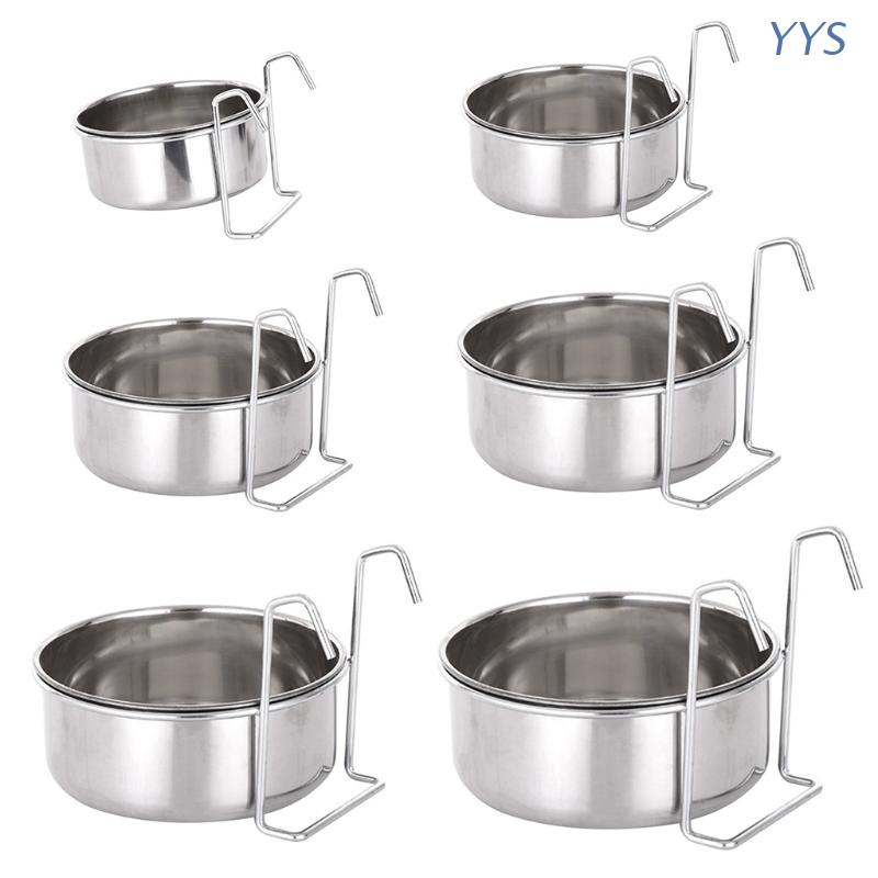 YYS Dog Crate Bowls Non Spill Stainless Steel Hanging Bunny Feeder with
