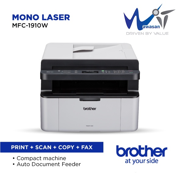 Brother MFC 1910W Multi-Function Centre Print, Scan, Copy, Fax, ADF and  Wireless MonoChrome Laser Printer MFC1910W MFC 1