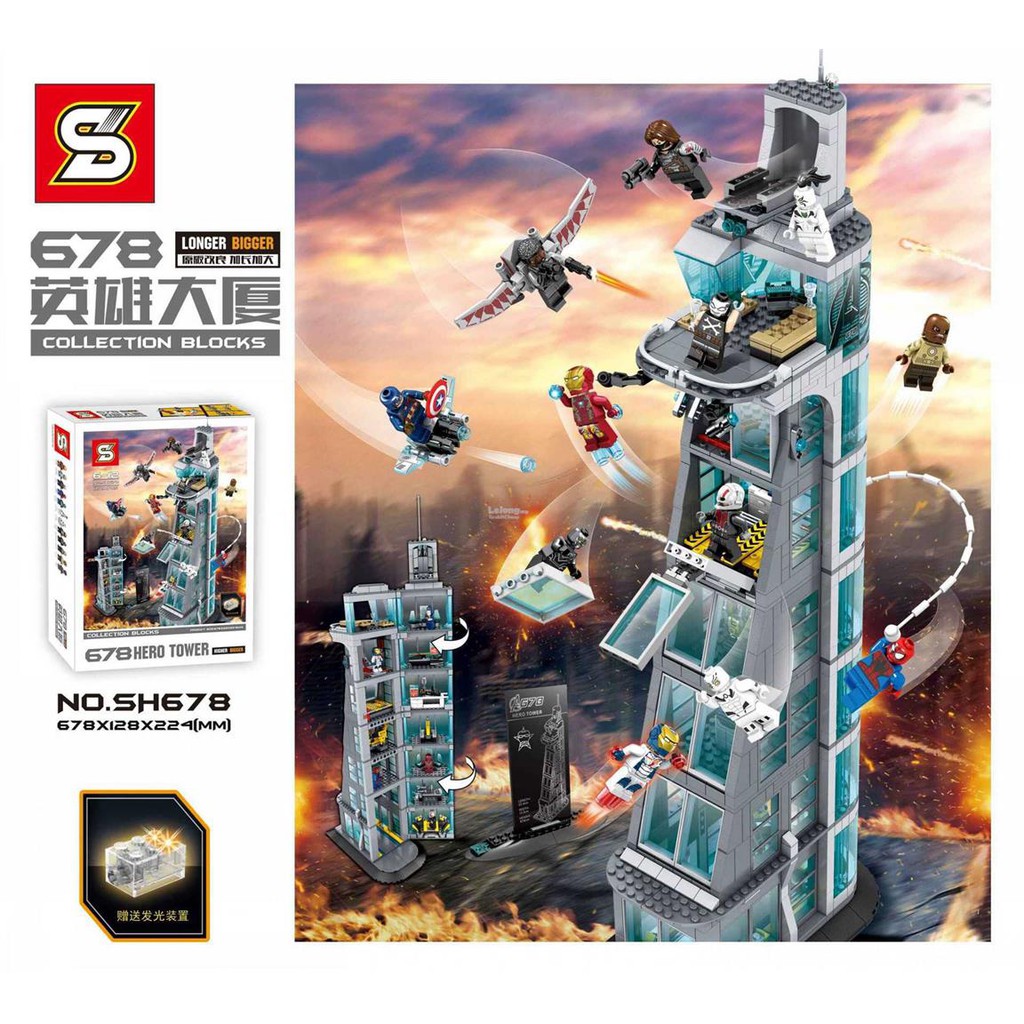 S Brand SH 678 Avenger Hero Assemble Tower Lego Compatible 7