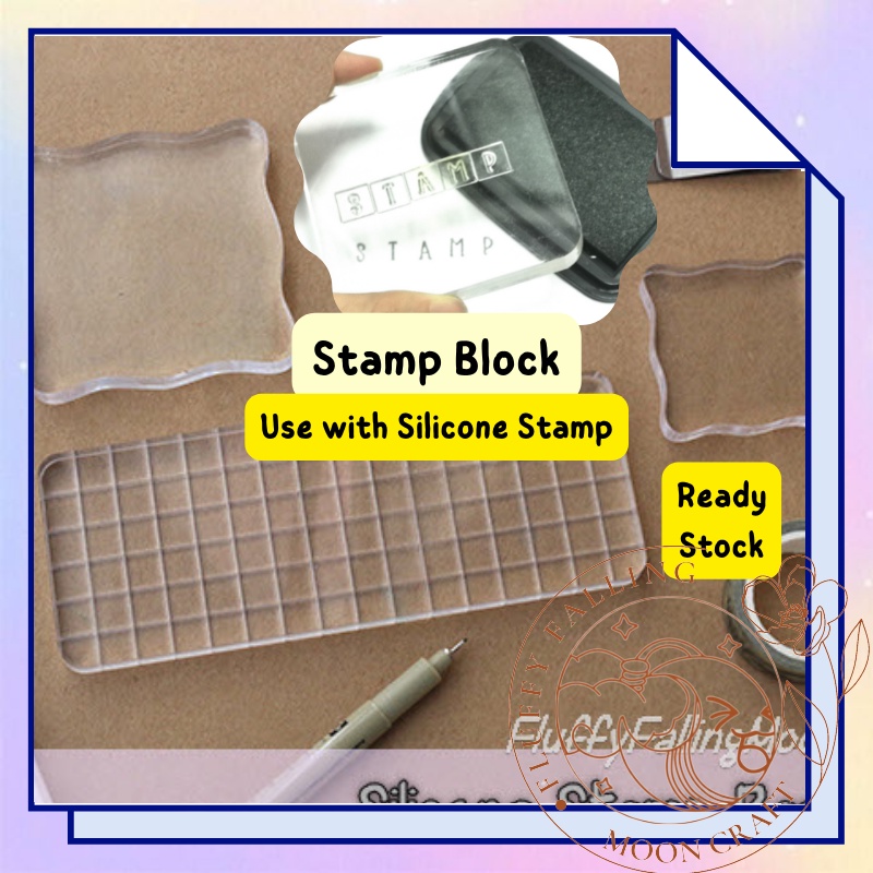[Buy3Get5]Fluff's Acrylic Stamp Block Base Clear Stamp Silicone Stamp