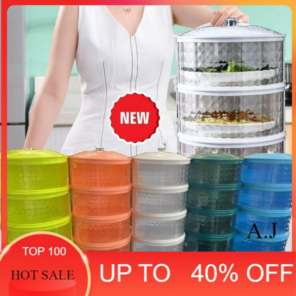 NEW Diamond Design!! Stackable Food Cover Tudung Saji Viral 4 Tingkat ...