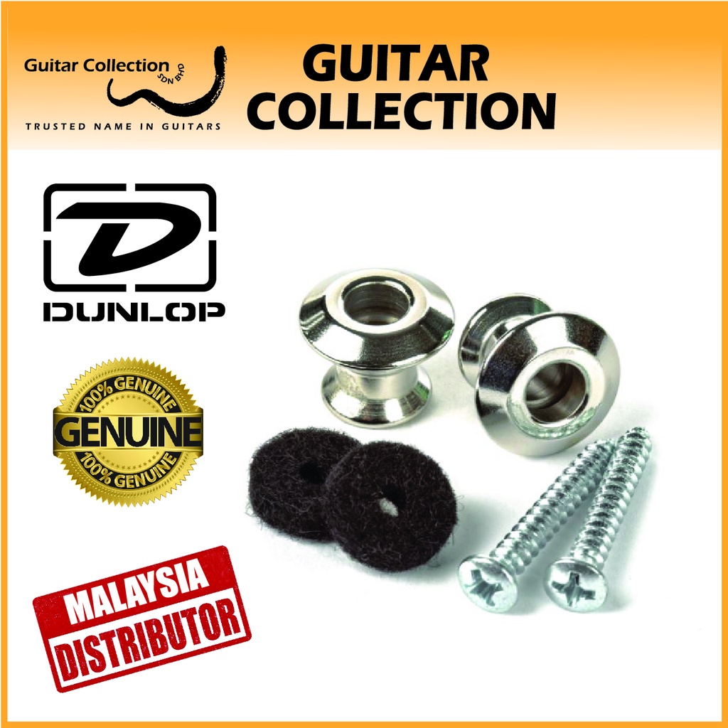 Jim Dunlop 2PSLS031N Dual Design StrapLok Strap Button Set Nickel (2