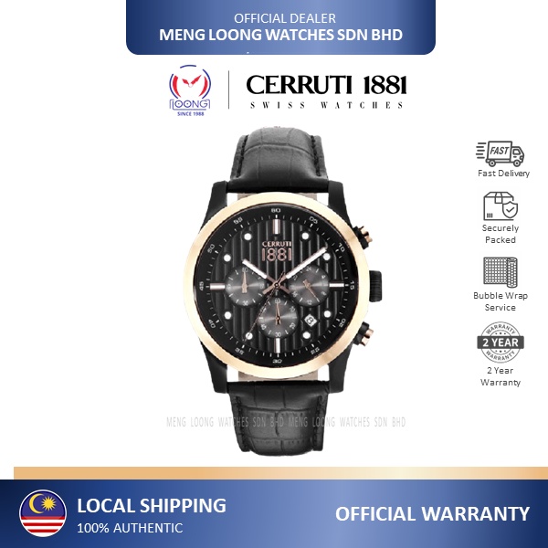 CERRUTI 1881 CTCRA108SBR02BK Chronograph Quartz Black Strap Jam