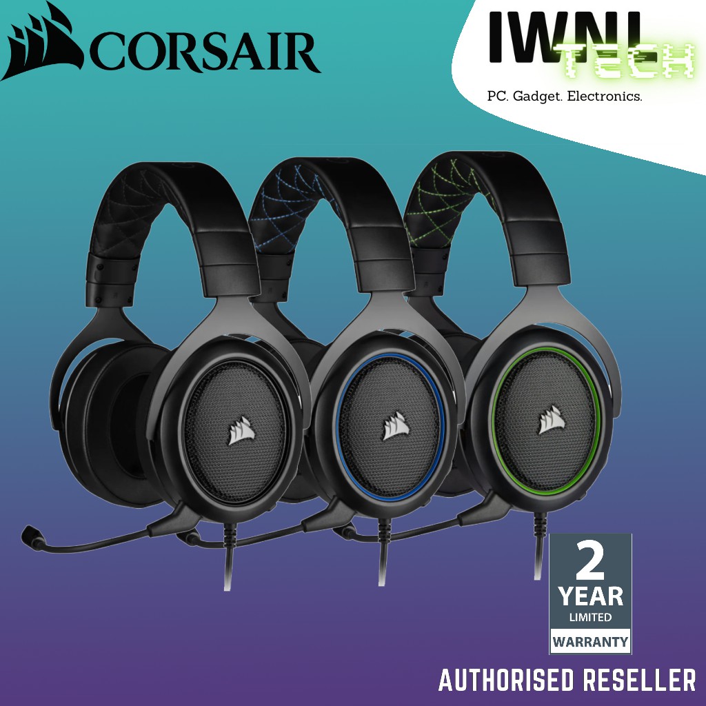 CORSAIR Gaming Headset Wired ANALOG 3.5MM GAMING 2.1 HS50 PRO CARBON