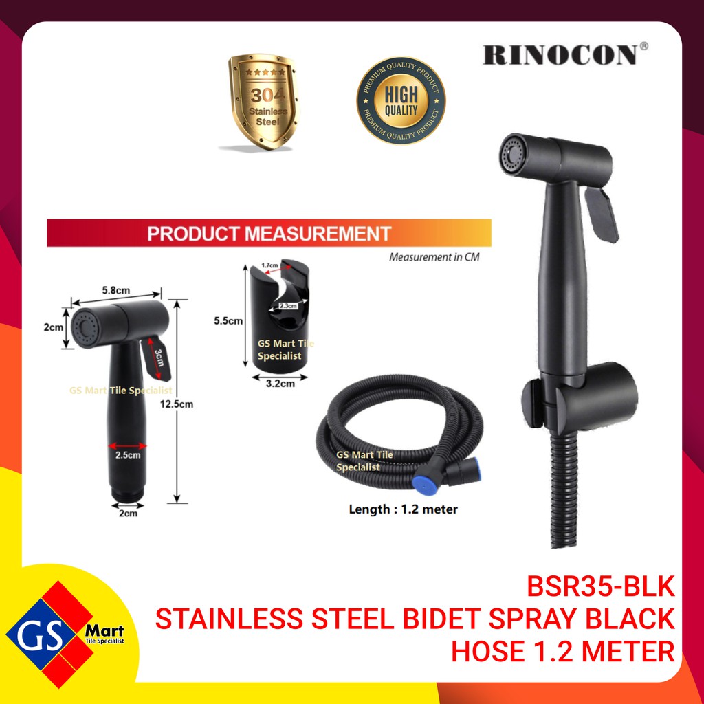 RINOCON HIGH PRESSURE PREMIUM QUALITY STAINLESS STEEL 304 BIDET SPRAY ...