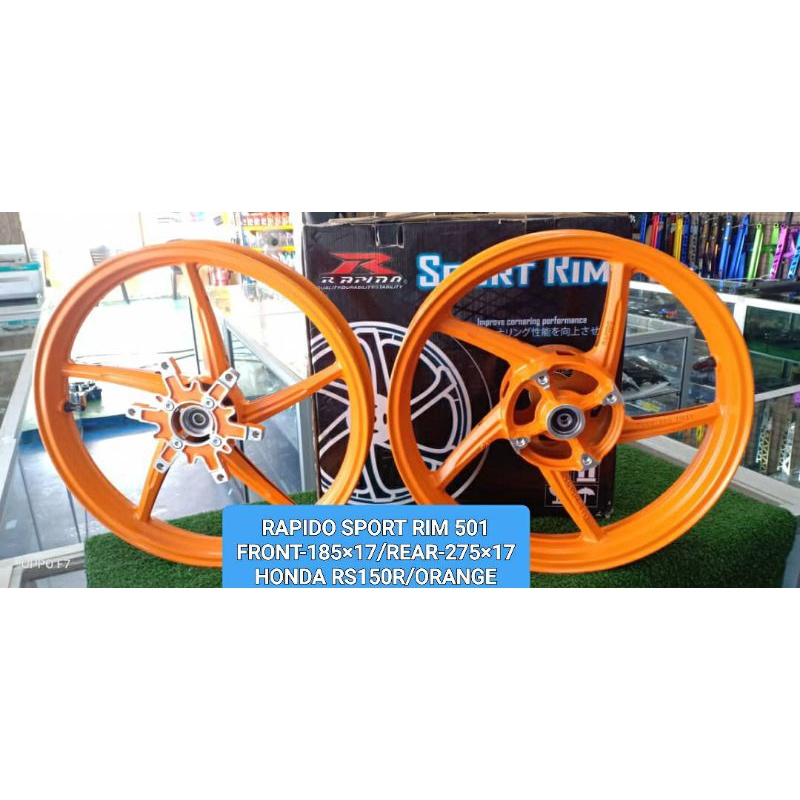 SPORT RIM RAPIDO 501 SPORTRIM ORANGE HONDA RS150 V1/RS150 V2 FRONT-185× ...