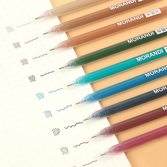 (Clearance) Howoo 9 Colours Morandi Retro Colour Gel Pen Drawing Pen ...