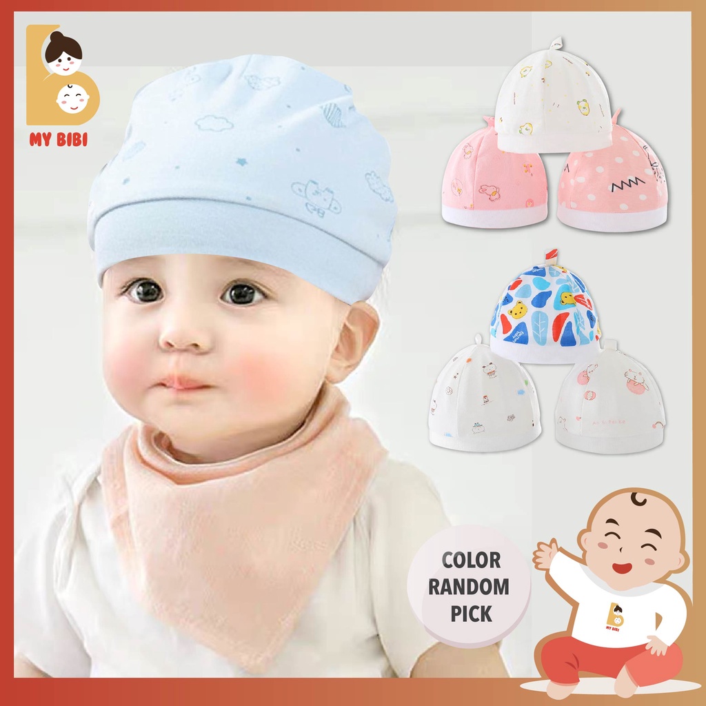 (0-6month) Newborn Infant Hat Baby Girl Boy Cute Cartoon Cap Topi Bayi ...