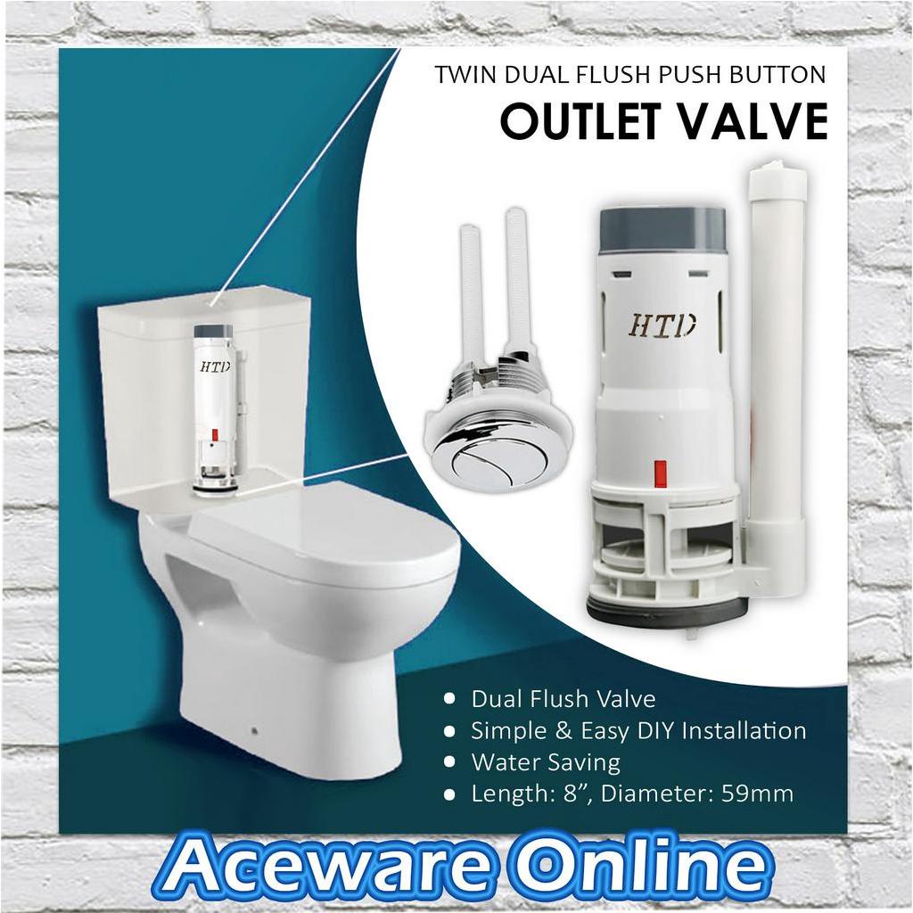 AB020 HTD Lift up Outlet Valve Water Tank Connected Dual Flush Fill