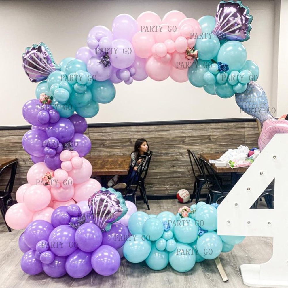 141pcs Mermaid Tail Shell Balloon Garland Kit Under The Sea Party ...