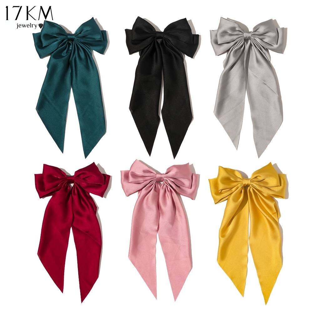 17KM Elegant Ribbon Hair Clip Colorful Bow Hairpin Girl Jewelry ...