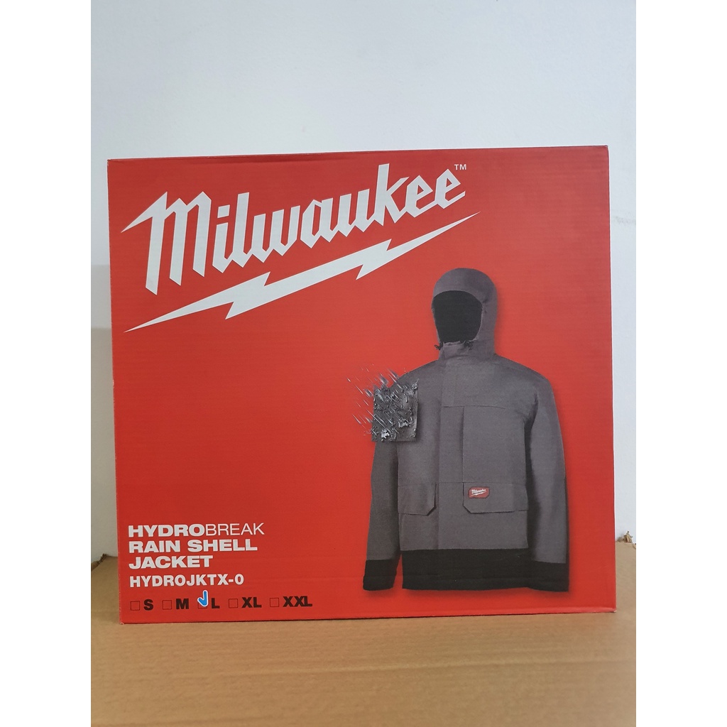 Original Milwaukee HYDROBREAK Rainshell Jacket - Model HYDROJKTX-0S ...