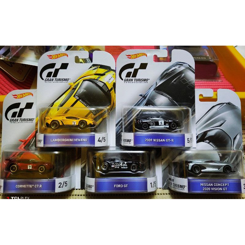 Hot Wheels Gran Turismo Retro Entertainment Set Of 5 Ford GT