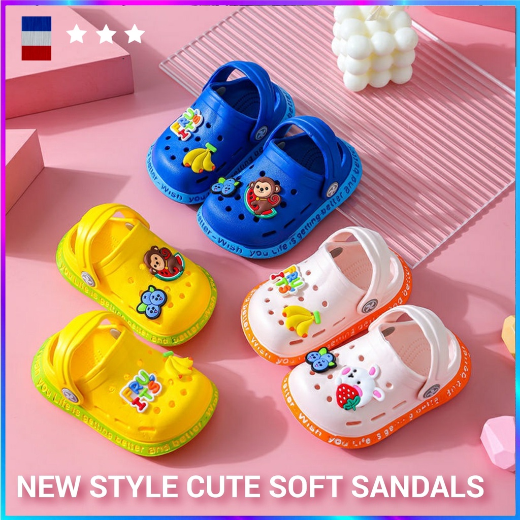 READY STOCK Cute Kids Crocs Baby Crocs Shoes Cute Cartoon Shoes for Baby Kids Colorful Shoes