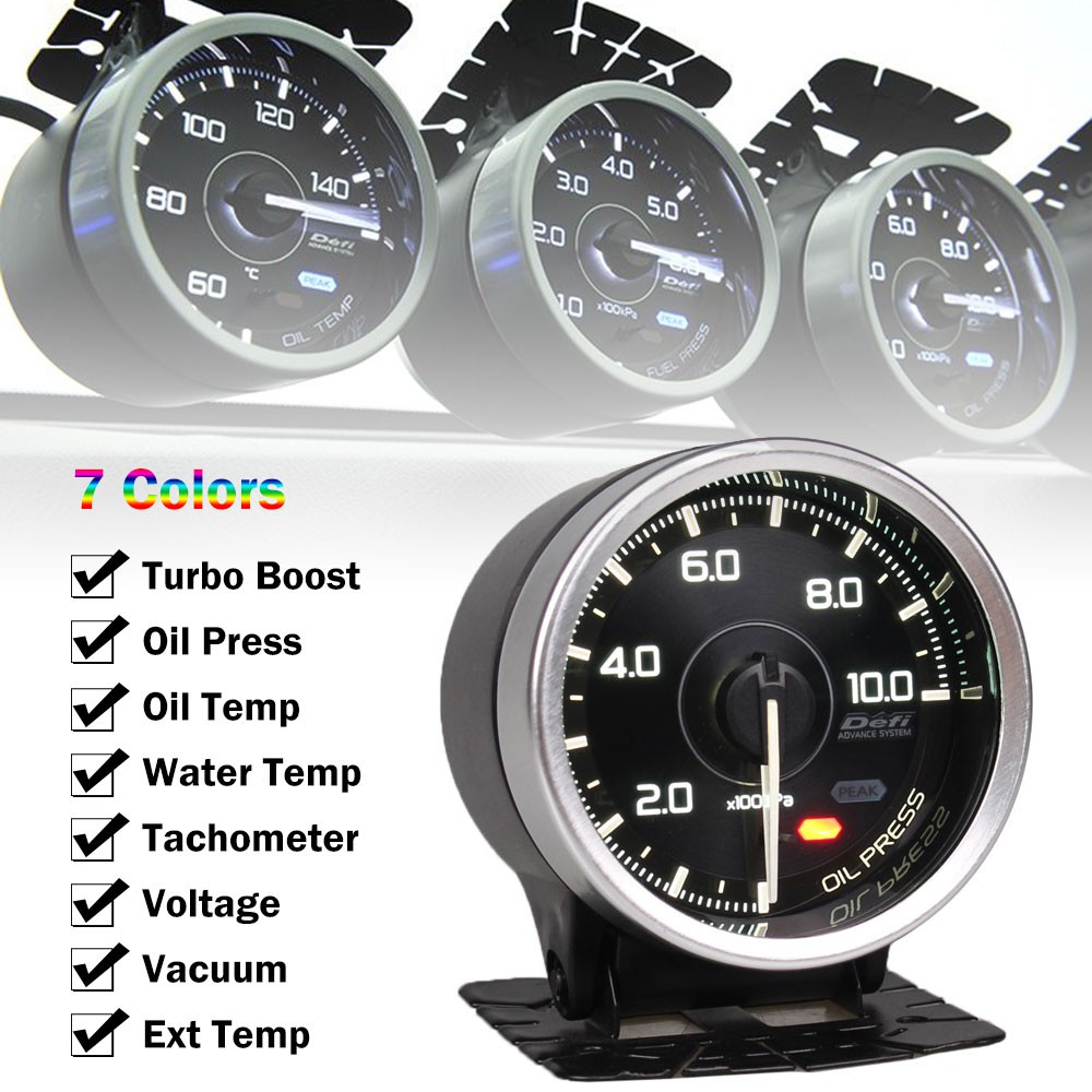 Defi Advance A1 60mm Defi Meter 7 Colors Water Temp Gauge Oil Temp ...