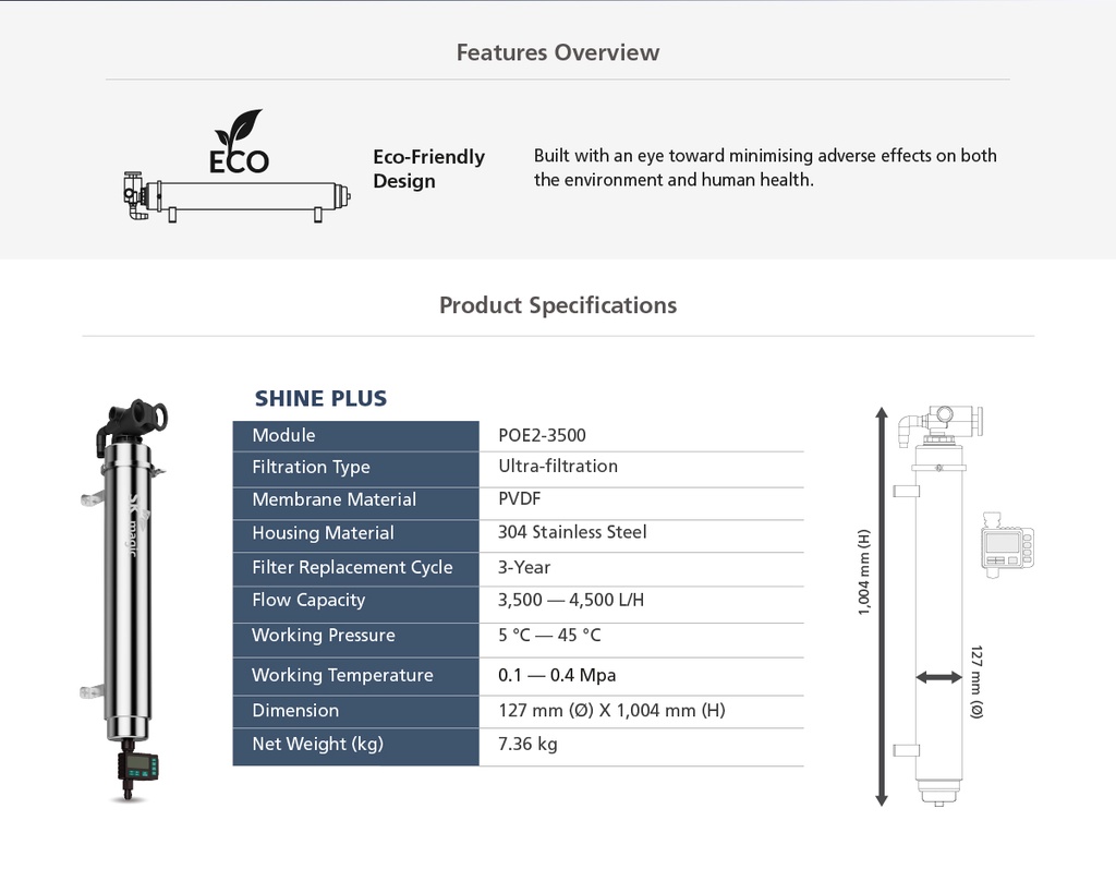 SK magic Outdoor Water Filter System Shine+ Cleaner Ultrafiltration ...