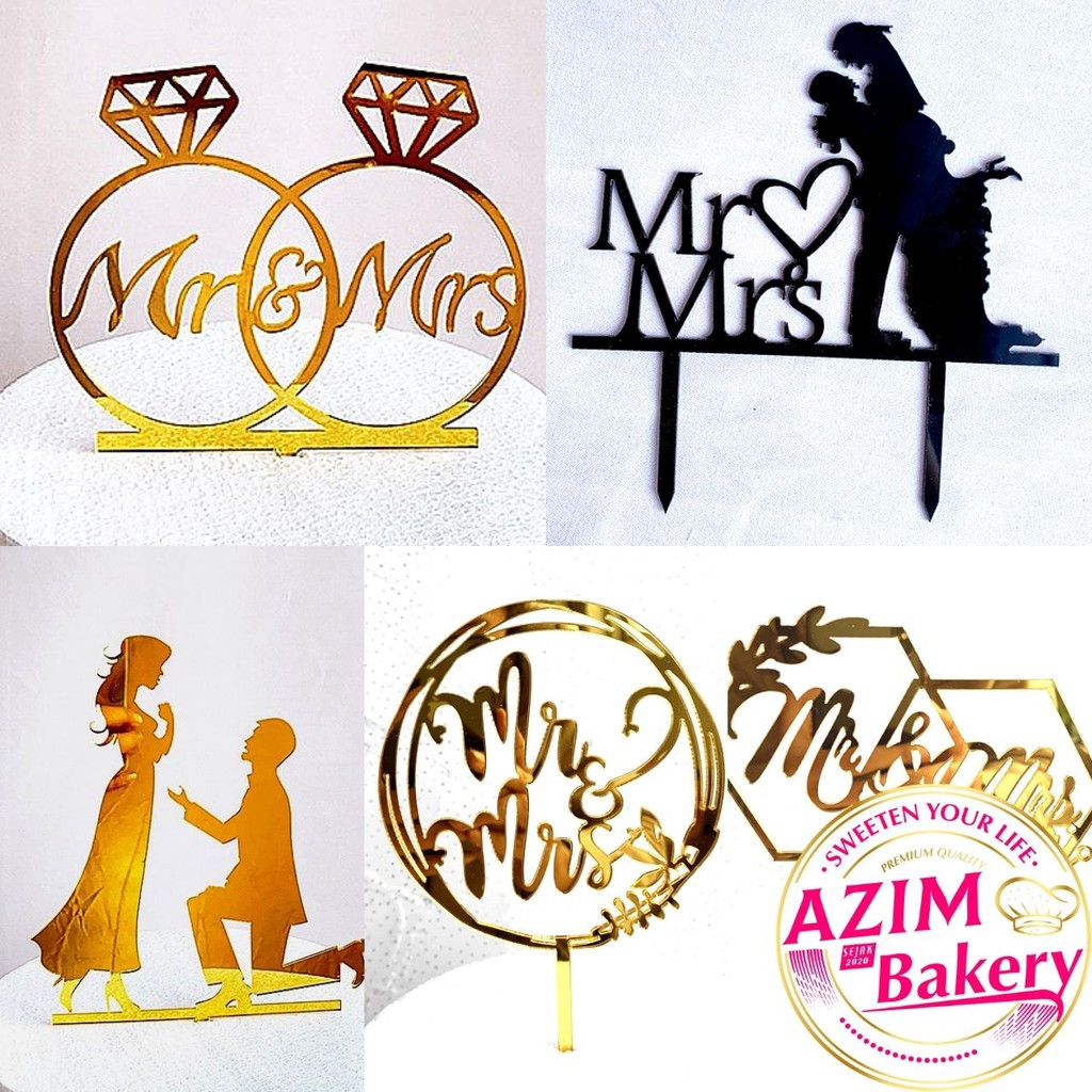 Mr and deals mrs cake topper