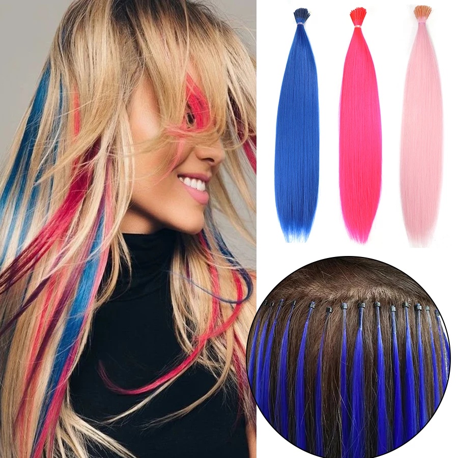Colored Strands for Hair Feather Extension 10 Pieces I Tip Synthetic Hairpiece Fake Hair Zebra Line Feather Hair Extensions