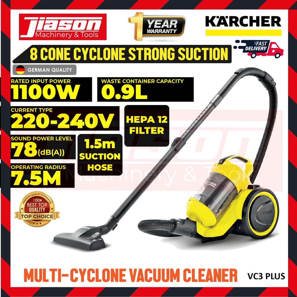 KARCHER VC3 PLUS 0.9L MultiCyclone Vacuum Cleaner 1100W Shopee Malaysia