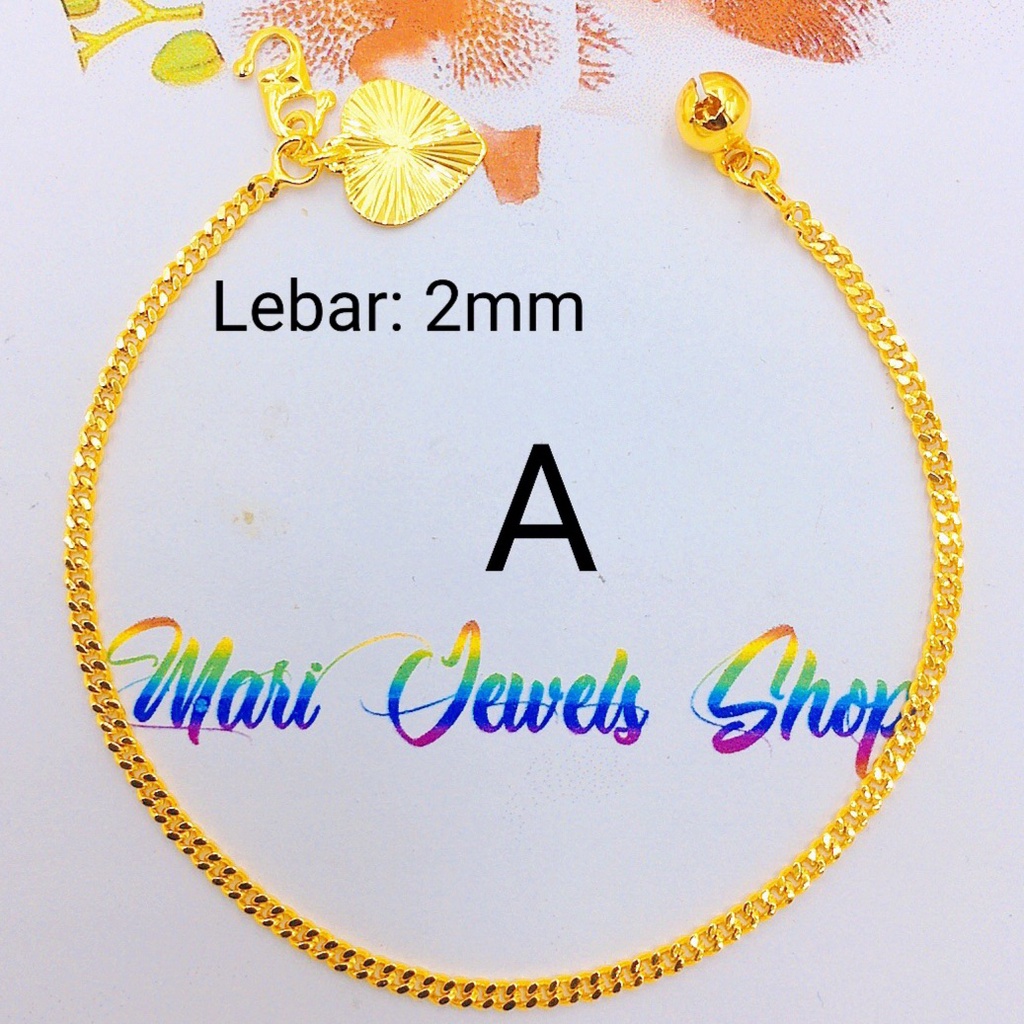 💥ada Cop 916💥 Bce5 Emas Bangkok Adult Curb Bracelet Gelang Tangan