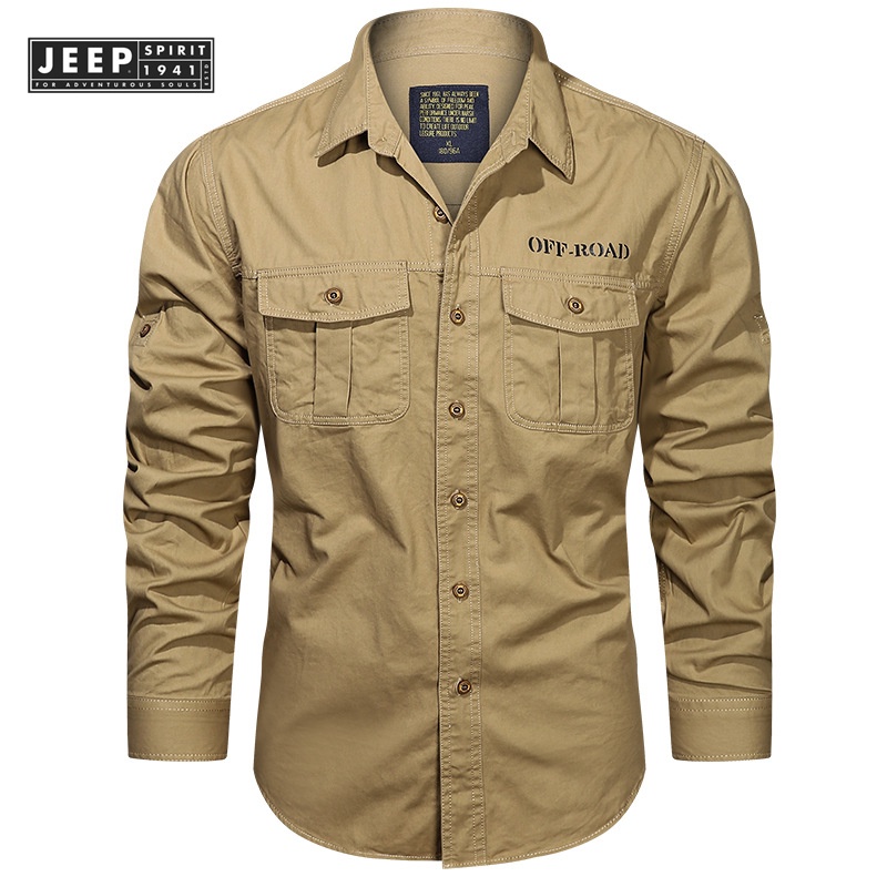 JEEP SPIRIT 1941 ESTD Men's Casual Military Shirt - Size 5XL | Shopee ...