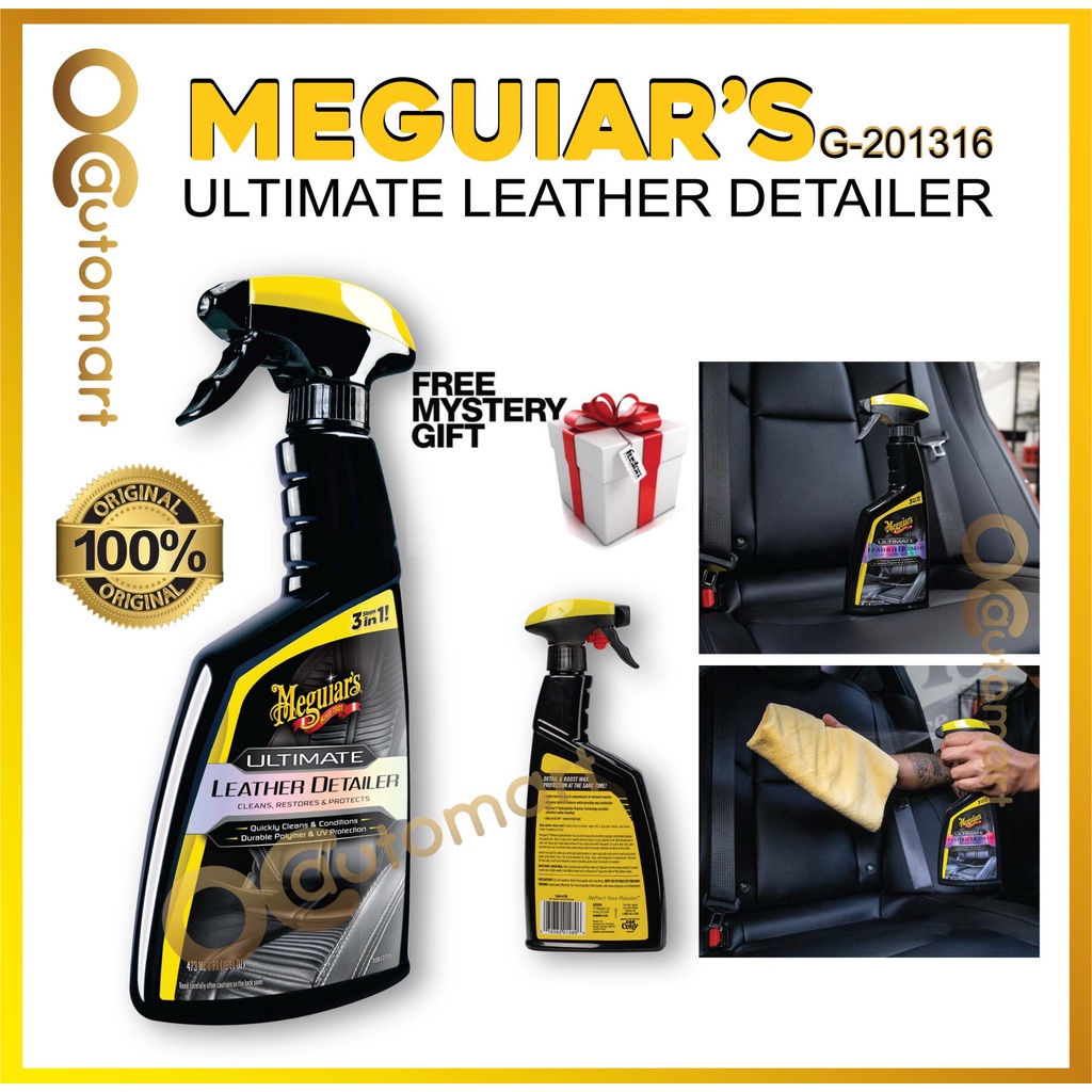 Free Gift ) Meguiar's G201316 Ultimate Leather Detailer 473ml Meguiars  Leather Cleaner Polish