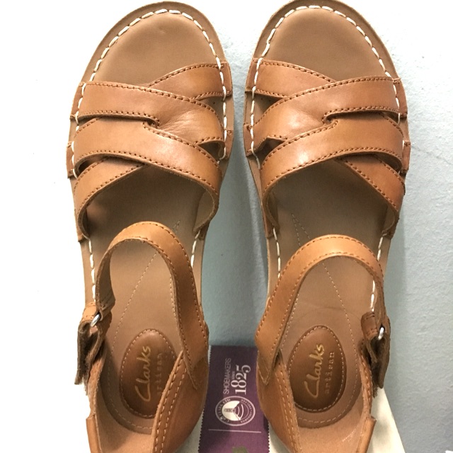 CLARKS Tustin Sahara Tan Leather UK5.5 Shopee Malaysia