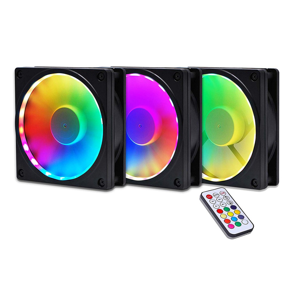 EZDIY-FAB RGB LED 12cm Fan Frame With Controller High Brightness ...
