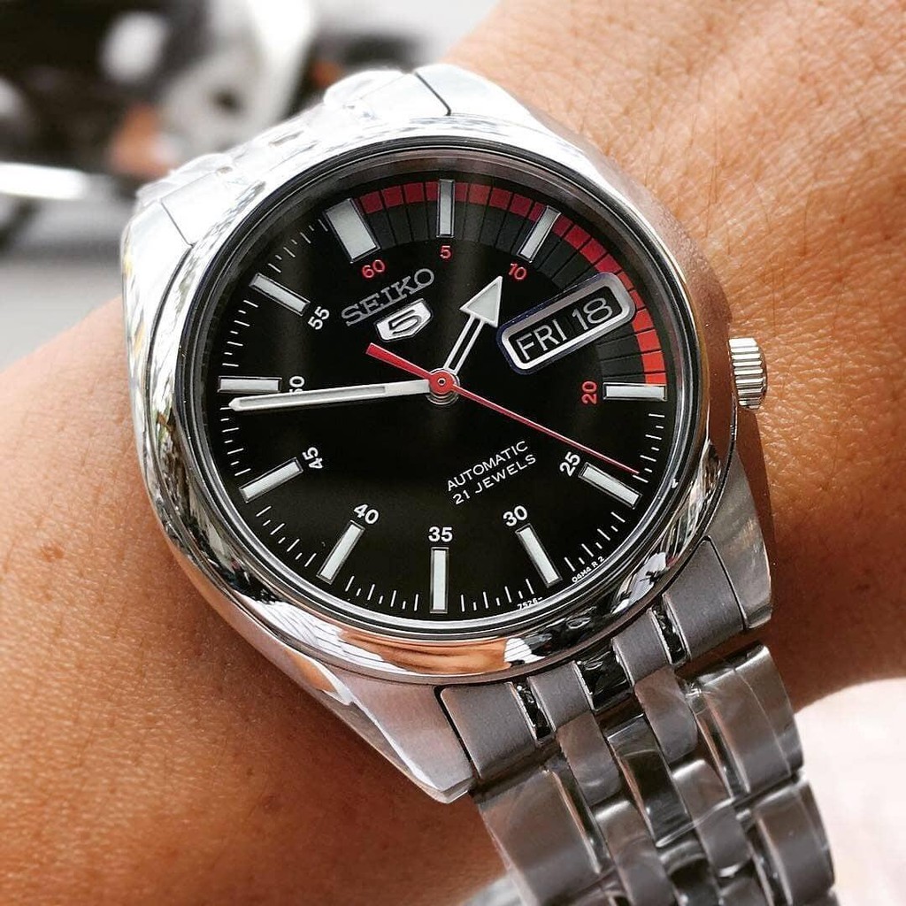 Seiko 5 Automatic SNK375K1 See thru Back Stainless Steel Watch Silver Shopee Malaysia