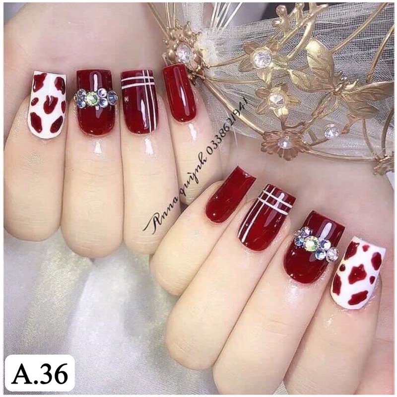 Fake nails ( box 10pcs + nail glue + sticker silicon + nail files ...