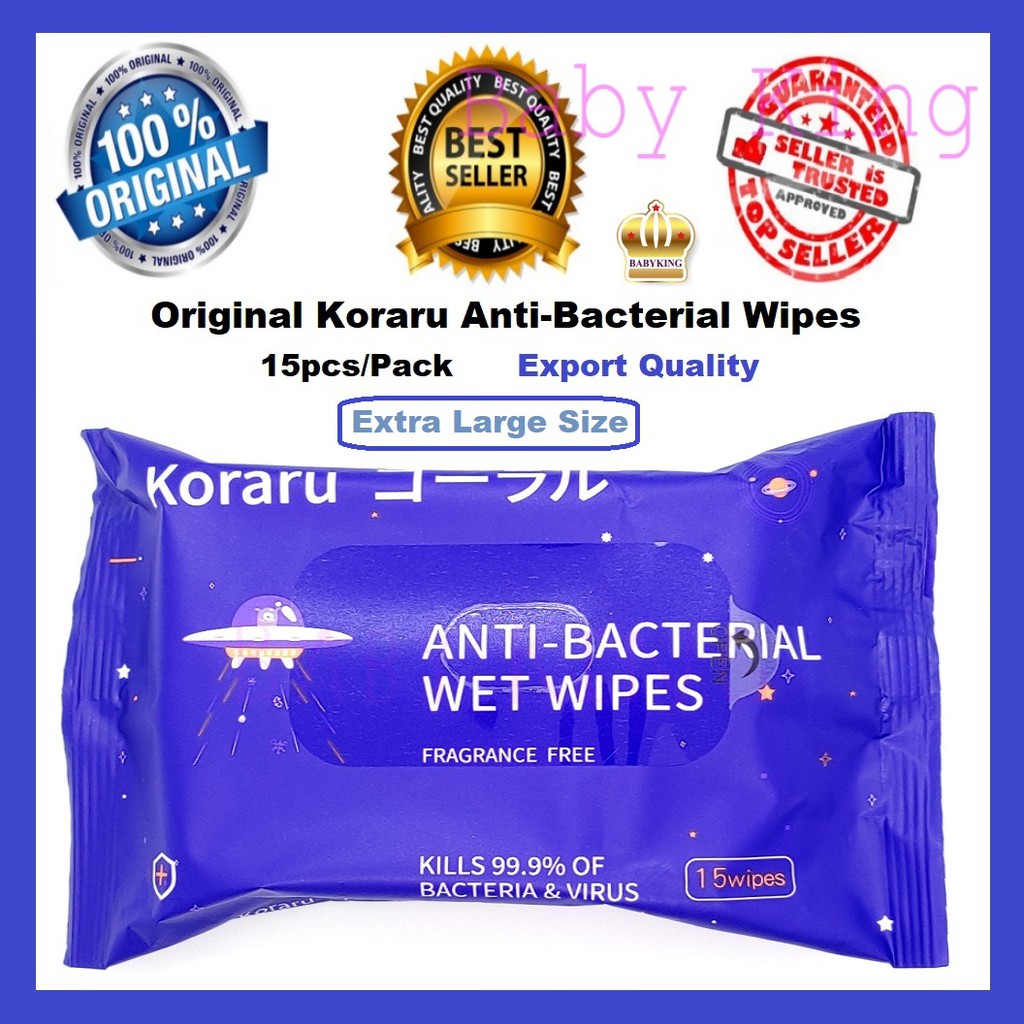 (Expiry 23 May 2024) Original Koraru Premium AntiBacterial Wet Tissue