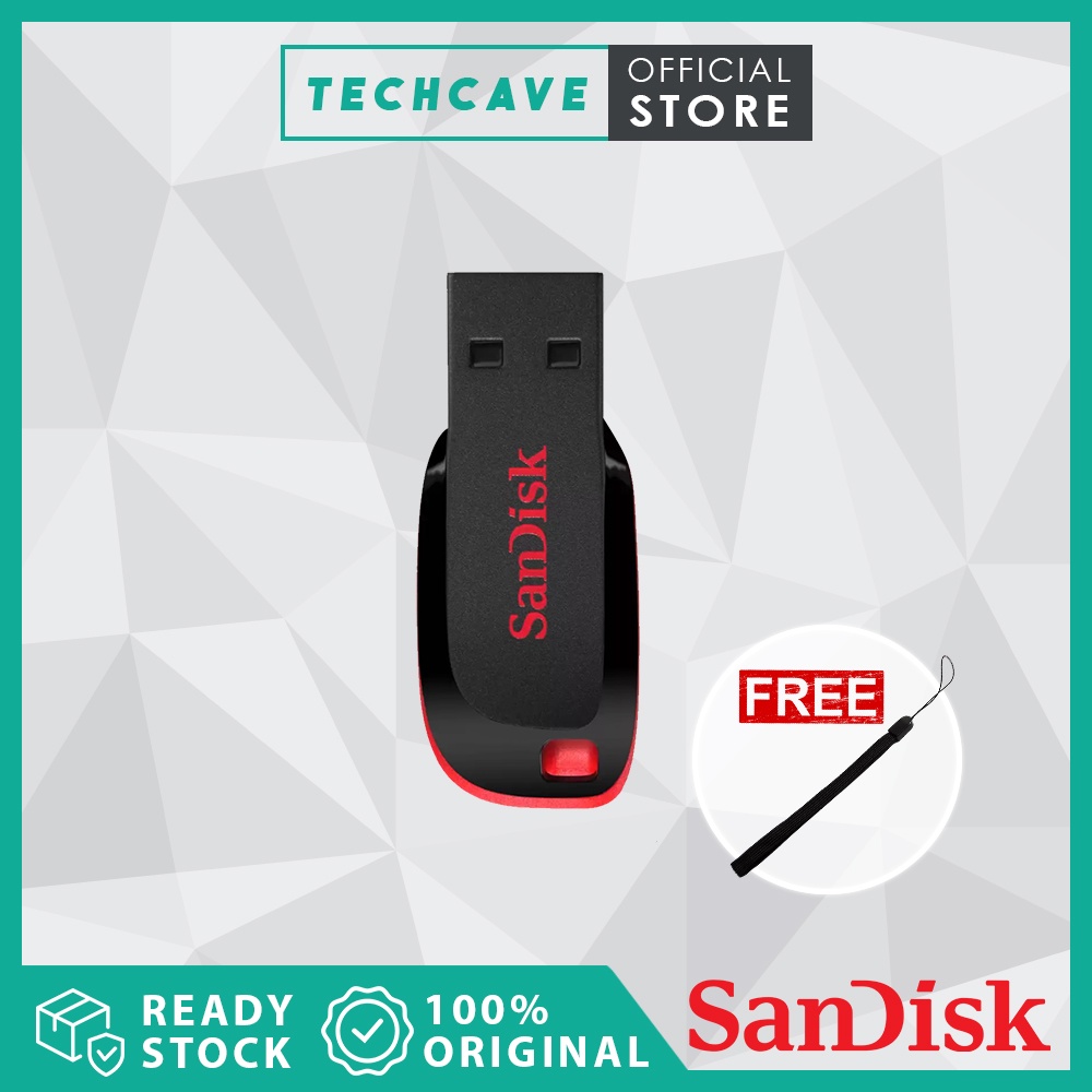 SanDisk Cruzer Blade USB 2.0 Flash Drive (16 GB to 128 GB)
