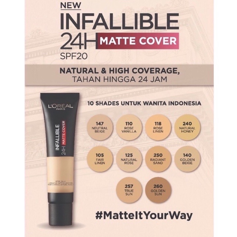 Loreal Paris Loreal Infallible 24h Matte Cover Foundation 35ml Paris Loreal Shopee Malaysia 1358