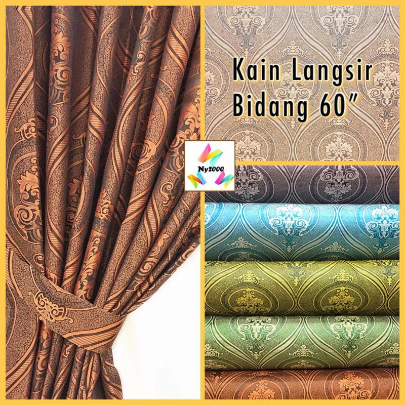 (Kain Sahaja) Kain Langsir Jacquard Berkilat Corak Damask (Bidang 60 ...