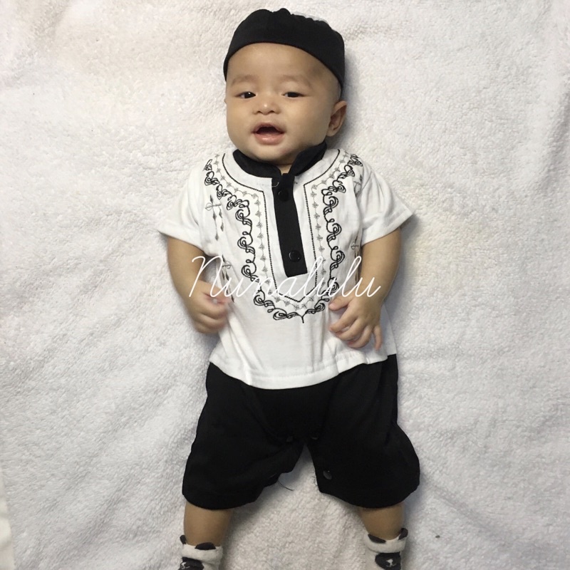 Kurta baby 012bulan baby romper baju akikah baby boy baju melayu baby