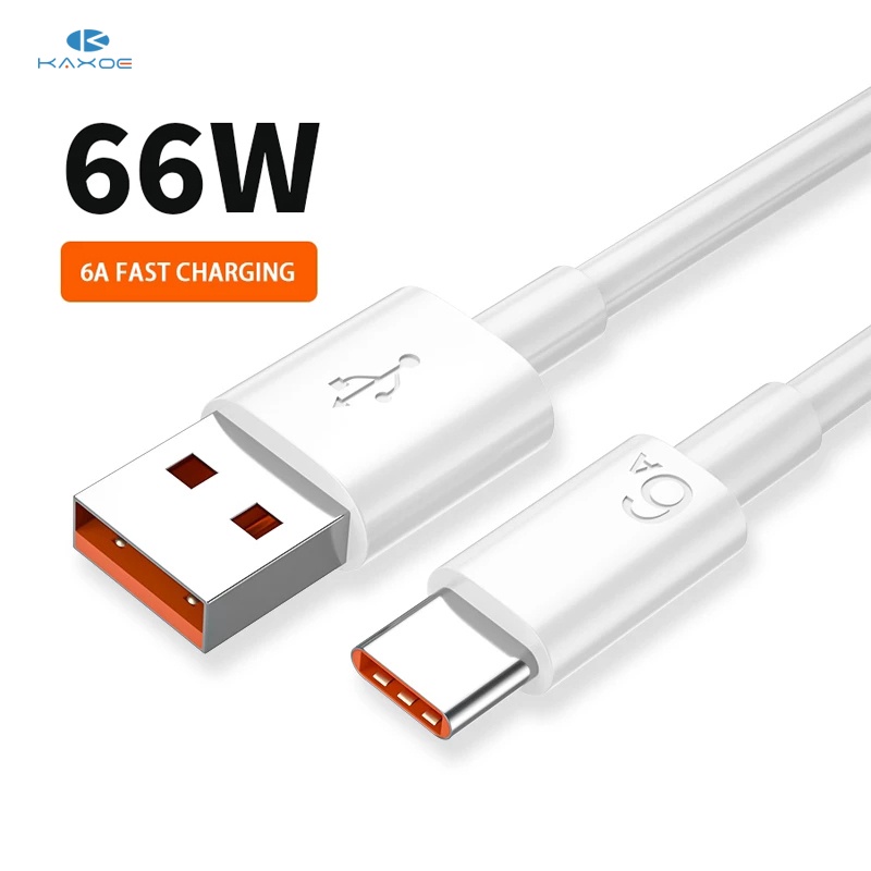 KAXOE 66W 6A Super Fast Charger Cable Fast USB Type C Charging Data