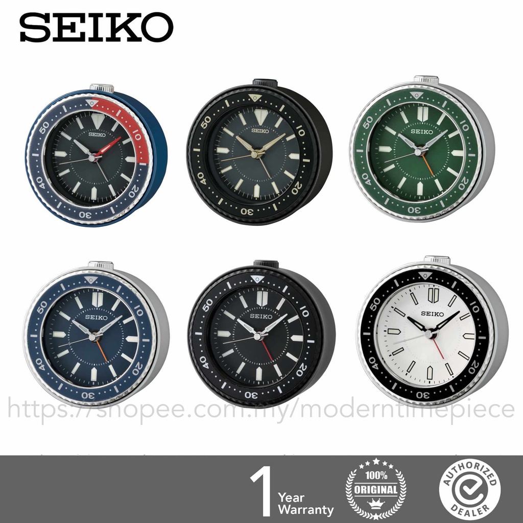 ORIGINAL SEIKO Quiet Sweep Beep Alarm Diver Clock with flashing Light