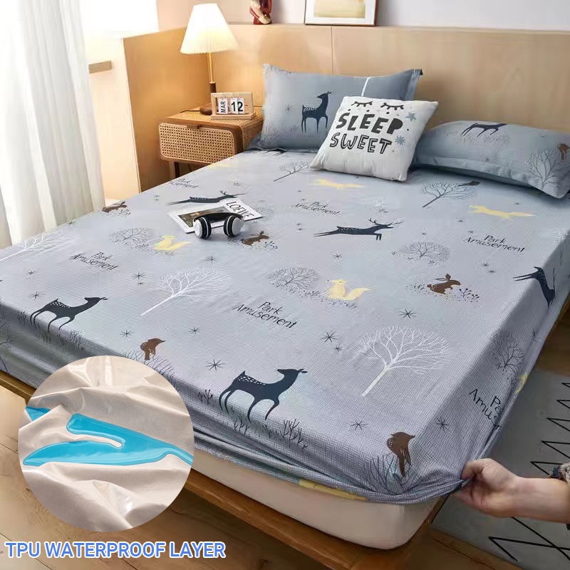 Waterproof Mattress Protector Fitted Bedsheet Queen/King Urine Cadar