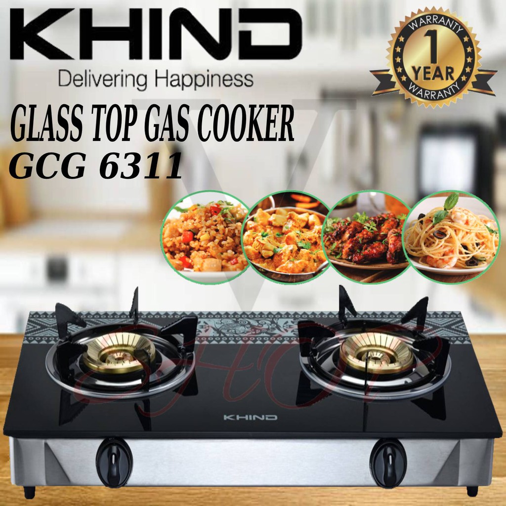 Khind GCG6311 Glass Top Gas Cooker 2 Burner Gas Stove Shopee Malaysia