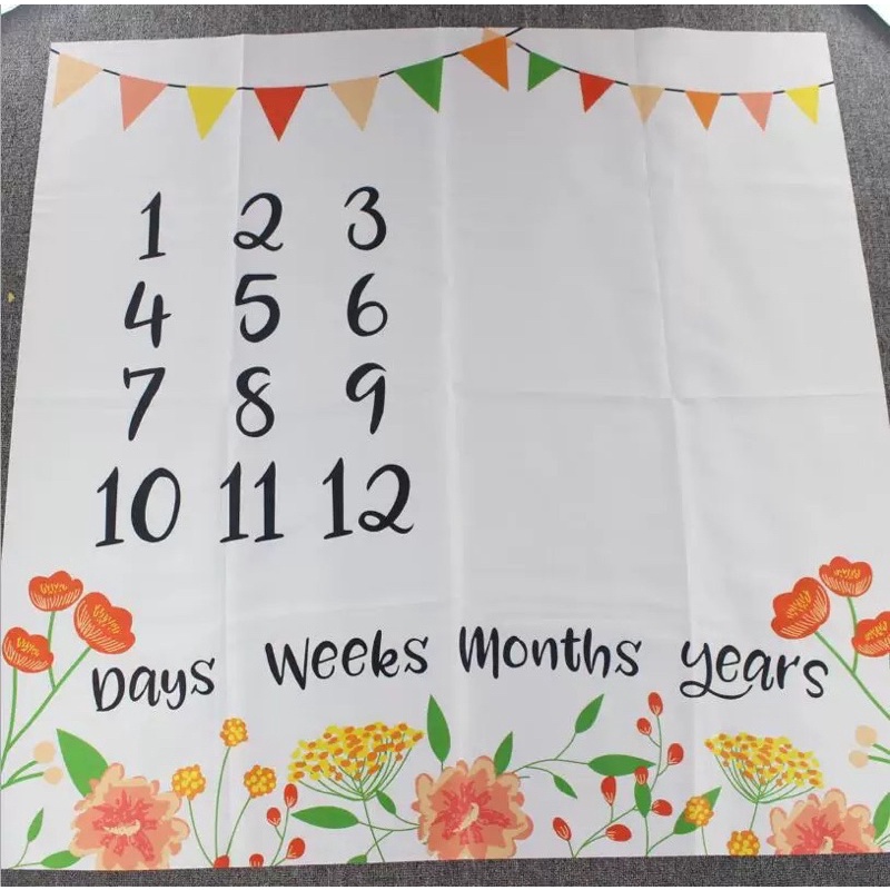 Newborn Baby Monthly Growth Milestone Blanket Photography Props ...